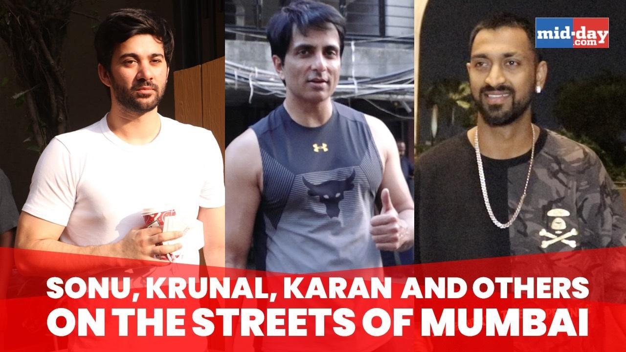 Spotted: Sonu Sood, Krunal Pandya, Karan Deol and others in Mumbai